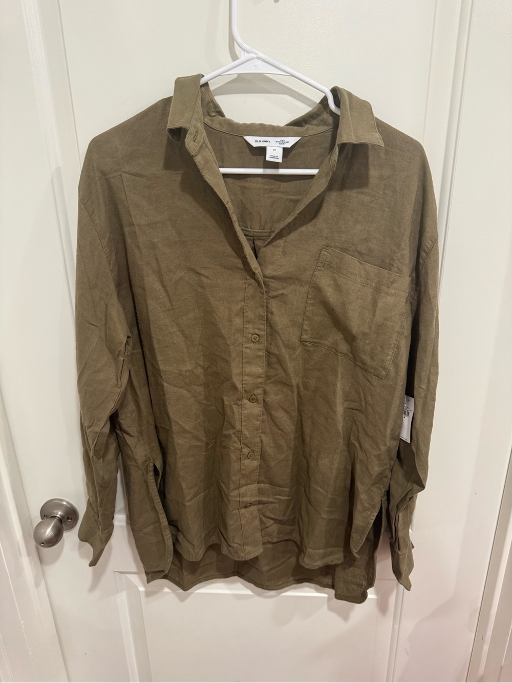 Old Navy Olive-Tan Boyfriend Shirt